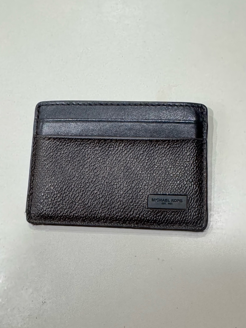 Card Holder MK Monogram - Slim Wallet - Michael Kors Men’s Hudson Signature Logo